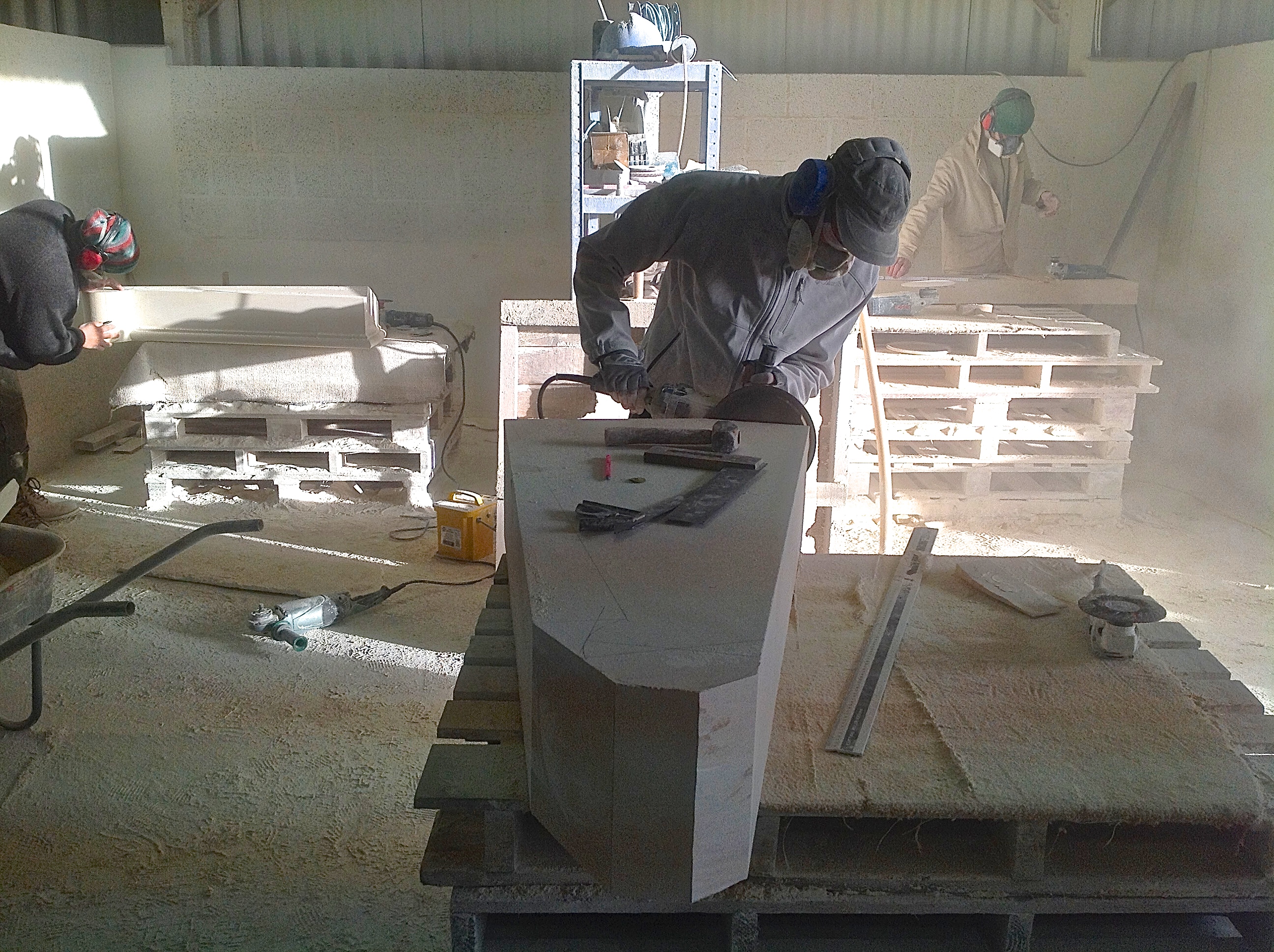 Carvero stonemason workshop near Leicester