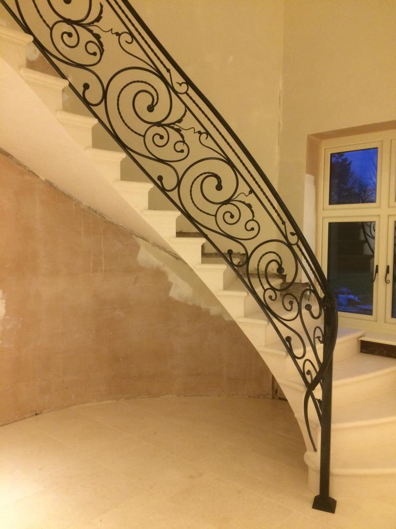 cantilevered stone staircase