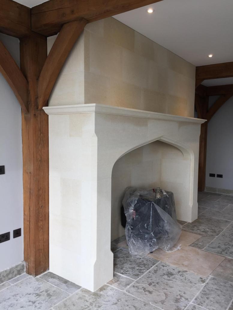 large stone fireplace - isle of Man