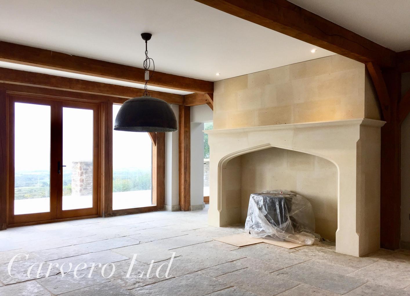 Bespoke stone fireplace surround - Isle of Man