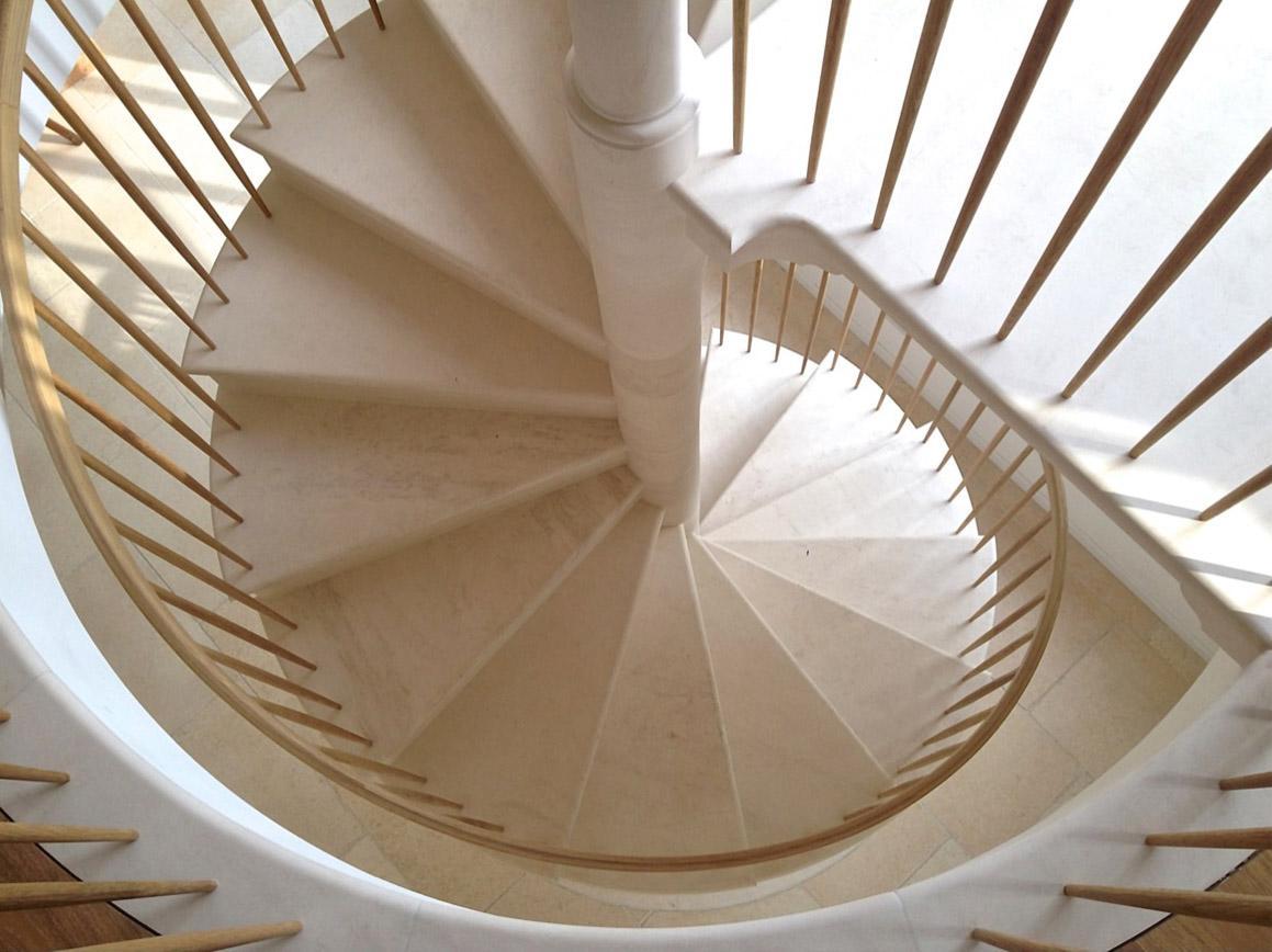 top view of the spiral stone stair 