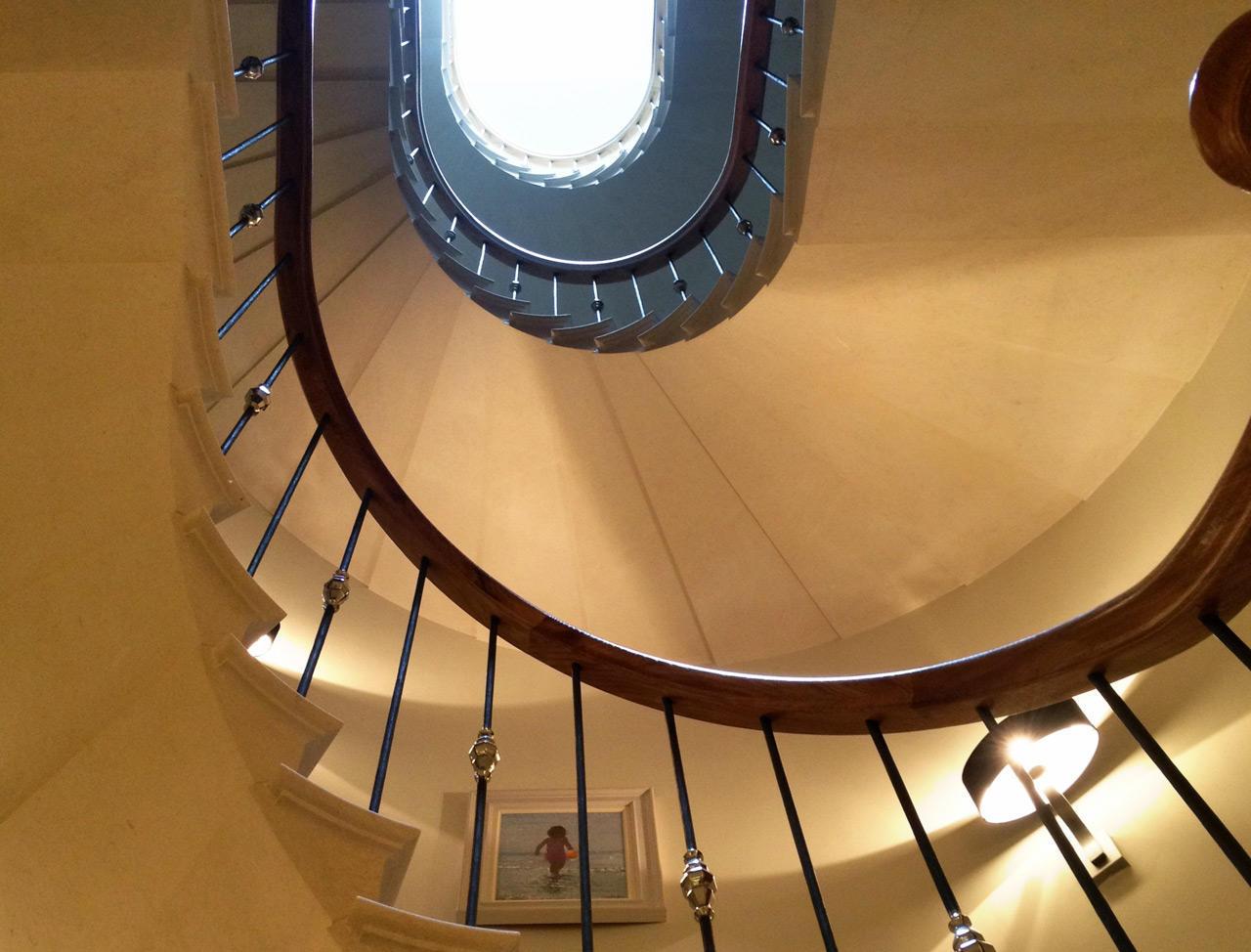 stone staircase London, a cantilevered stone staircase 