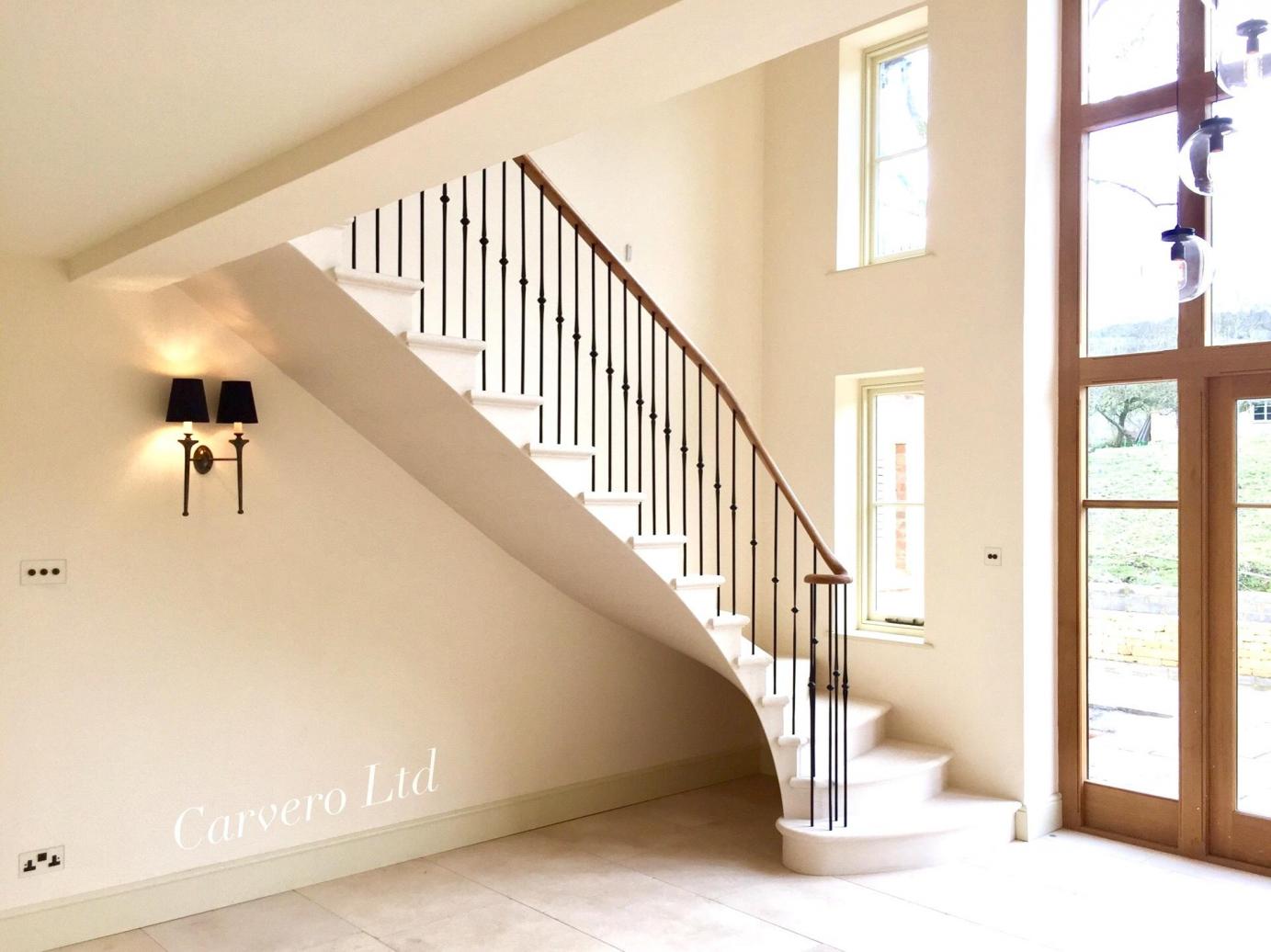 cantilevered stone staircase