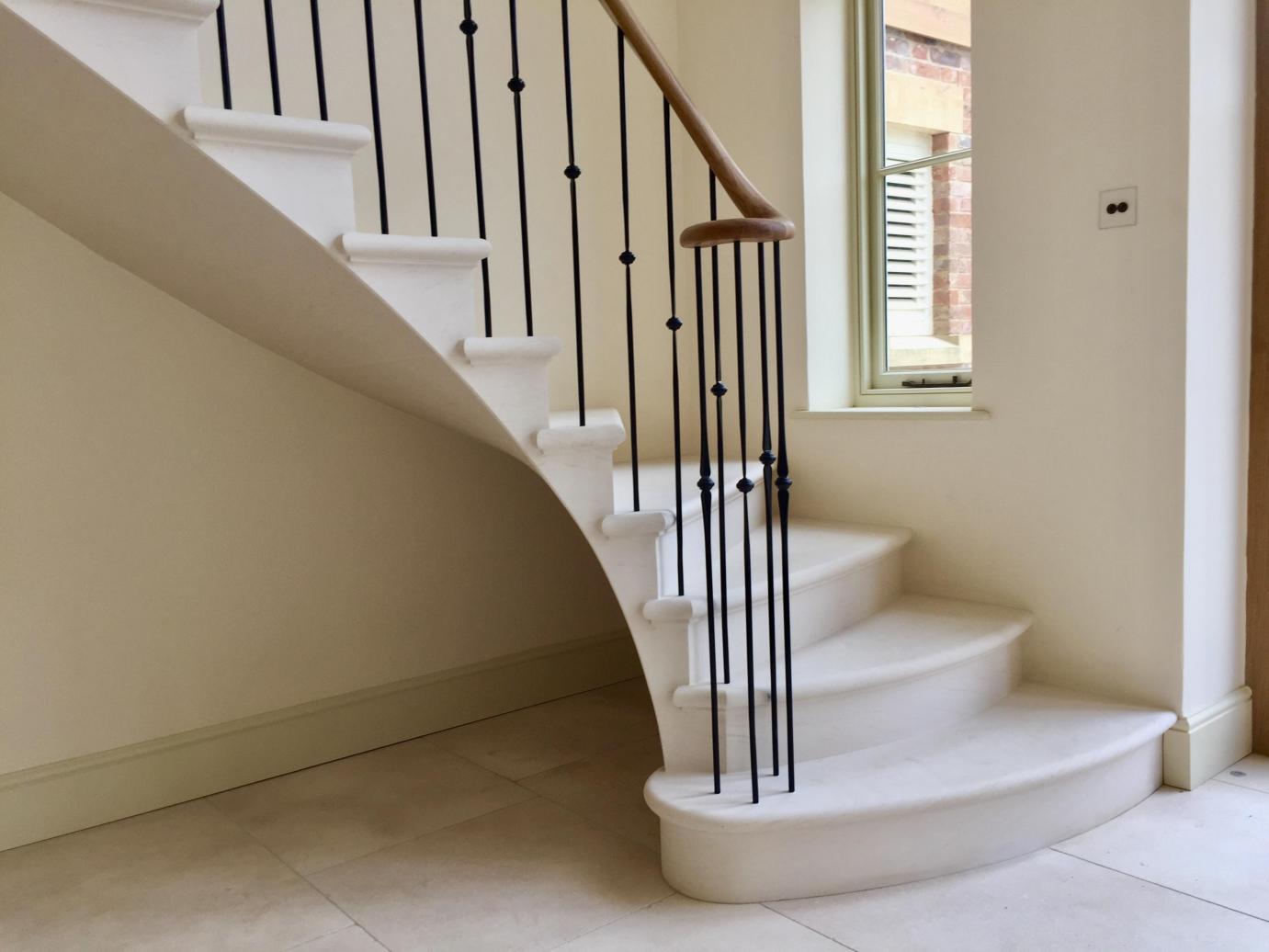 first steps of an making of a Cantilevered stone stairs in Worcestershire