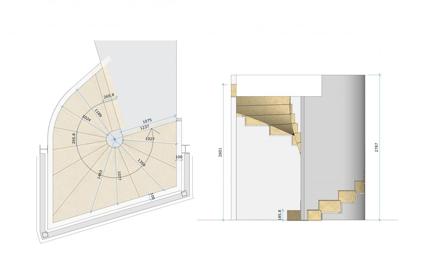 design of this cantilevered sandstone staircase