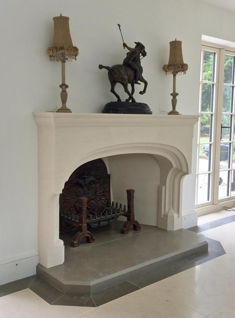 stone fireplace mantel